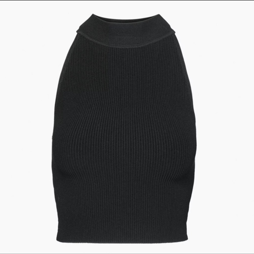 Aritzia babaton sculpt knit mock neck halter top